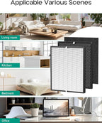 Elnuliros Premium Replacement Filter Compatible with AirDoctor AD3000 Air Cleaner Puri-fier, Not for AD3500 Version, Include 1 Premium Filter + 1 Carbon Filter + 4 Pre-Filters, Part # ADF3001, ADF3002