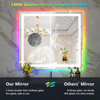 YEELAIT 40x36 Inch RGB LED Bathroom Mirror Front Light and RGB Backlit Lighted Vanity Mirror for Bathroom Wall Mounted Dimmable Anti Fog Memory Shatter-Proof IP54 Waterproof Horizontal/Vertical