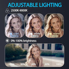 CMUBH Magnetic Selfie Light for MagSafe iPhone: 3 Light Modes, Rechargeable 360° Rotatable LED Phone Ring Fill Light with Mirror for Photography, Makeup, TikTok, Zoom, Video Conference, White