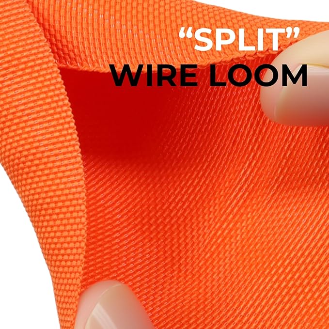 HOLED 5/16 inch Split Braided Cable Management Sleeve for USB Cable Power Cord Audio Video Cable, Wire Loom Cord Protector from Cat Dog Chewing (Orange, 10FT)