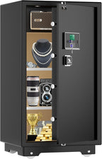 【US STOCK】TIGERKING 7.2 Cubic Feet Extra Large Heavy Duty Safe Box, Home Safe with Double Safety Key Lock and Separate Lock Box, Digital safe with 2 Removable Shelf for Home Hotel Office,132lbs