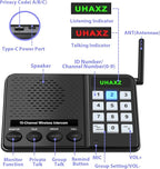 UHAXZ Intercoms Wireless for Home, Long Range Wireless Intercom 6000ft, Intercoms for Home with Group Call, Monitor Function, 8 Volume Levels Intercom System for House Business Office Elderly(2 Packs)