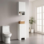 Bathroom Wall Cabinet with Single Door, Soft-Close Hinges, 15x27 inch Wooden Medicine Cabinet for Small Kitchen, Laundry, Entryway, Durable MDF Construction