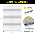DLDIRECT 96" X 48" - White Slatwall Panel Garage Organizer: Heavy Duty Wall Mounted PVC Rack, Interlocking Slat Paneling for Garage Storage, Slotwall Board, Shelves System