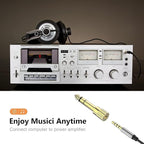 Mizi (4 Pack 6.35mm (1/4 inch) Male to 3.5mm (1/8 inch) Female Gold Plated Stereo Audio Jack Adapter for Aux Cable, Guitar Amplifier, Headphone - Golden