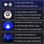 WLJH Blue Dash Indicator Light A/C Climate Control Heater Switch Led Bulbs Kit Compatible For Camry Corolla Tacoma Matrix, Pack of 10
