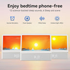 Sunrise Alarm Clock with Sound Machine for Bedrooms Heavy Sleepers,Smart Wake Up Light Sunrise Alarm Clock White Noise Machine for Adults Kids (Milk White)