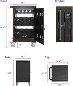 Thetilsy 35 Device Mobile Charging Station for Laptops/Tablets/iPads/Chromebooks,35 Bay Lockable Charging Cabinet with Power Strip for Classroom,School Charging Carts with Casters(Black)