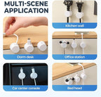 Cord Organizer Holder, Cable Management Cord Holder Organizer, Under Desk Cord Hider, for Home Office Desk Phone Car Wall Desktop Nightstand (White-12PCS)