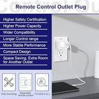 Remote Control Outlet,Greencycle 1 Remote Outlet and 2 Switches,Wireless Remote Control Outlet Plug,On/Off Light Switch Wall Mounted,500ft Range,15A 1500W for Household Appliances,No Wiring,White