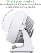 Vornado 133DC Energy Smart Compact Air Circulator Fan with Variable Speed Control, Powerful Personal Cooling, Signature Vortex Action, Adjustable Tilt, Fan for Bedroom, Kitchen, and Home, White
