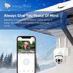 faleemi 2K WiFi Security Camera for Home with Cell Phone App Control, Color Night Vision, Ai Motion Detection, Auto Tracking, 2 Way Audio, Waterproof, Local/Cloud Storage, Compatible with Alexa