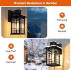 Motion Sensor Outdoor Light Fixture Wall Mount, Dusk to Dawn Oil-Rubbed Bronze Waterproof Outside Porch Light with E26 Base, Anti-Rust Exterior Wall Lantern with Bubble Glass for House Garage Garden