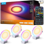Govee Smart Recessed Lighting 6 Inch, Matter RGBIC LED Recessed Light Work with Alexa, Google Assistant, Dimmable 1100LM Canless Downlight with Junction Box for Living Room, Bedroom, Kitchen 4 Pack
