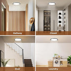 Matane Motion Sensor LED Ceiling Light with Remote, 12 Inch Wired Flush Mount Light 3000K 4000K 5000K, 2400LM Dimmable Motion Sensor Light Indoor for Closet Hallway Laundry Stairs Black New Version