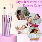 Mendaping 2025 Rechargeable Nose & Ear Hair Trimmer, Dual-Edge Blade Electric Clipper for Women Men, Facial & Eyebrow Hair Removal Tool, Powerful Motor, Painless, Easy to Clean (Multicolor)