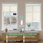 Kilonity Motorized Roller Shades, Light Filtering Remote Control Custom Window Shades Work with Alexa Google Assistant via RF Hub, Rechargeable Electric Blinds for Windows (Texture Light Coffee)