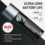 PHOTOOLEX 4 Colors Photography Flashlight with 20 Magnetic Pattern Gobos, 8400mAh Portable Spotlight, 10W LED Studio Light for Photo, Content Creation Accessories
