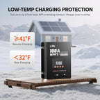 LiTime MPPT Solar Charge Controller (Bluetooth) - Solar Panel Regulator -150V, 100Amp, 12/24/36/48Volt for LiFePO4 and Lead-Acid Battery in Solar System