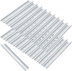 VAMRONE 20 Piece Aluminum DIN Rails, 12 Inches Long, 35mm Wide, 7.5mm High, Top Hat Slotted DIN Rail with RoHS