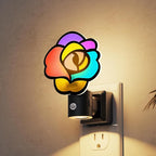 L LOHAS LED Night Lights Plug into Wall, Night Light with Light Sensor, 3000K Soft White, 0-100LM Brightness Adjustable, Acrylic Rose Nightlight for Bathroom Bedroom Hallway