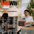 Takki 300W Solar Generator 240Wh Portable Power Station with 40W Foldable Solar Panel Power Bank with 110V AC Outlet USB DC for Emergency CPAP Outdoor Camping Home Use Blackout