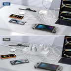 USB C Charger Block, 100W GaN 6 Port PD USB C QC USB A Wall Charger Adapter Plug Cube, Super Fast Type C Charging Station Hub for iPhone 17 16 15 14 13 Pro Max iPad Samsung Pixel 5ft Extension Cord