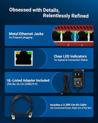 NUBASA 8-Port 2.5Gb Switch with 10Gb SFP+ Port, Unmanaged Multigig Ethernet Splitter for NAS, Gaming, PC - Plug & Play, Silent Aluminum Housing, 2.5 Gigabit Network Switch