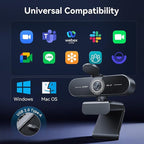 EMEET C60E 4K Webcam for Streaming & Gaming – PDAF Autofocus, Dual Mics, Live Streaming Camera with Auto Light Correction, Plug & Play USB Webcam for PC & Mac