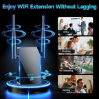 2026 WiFi Extender Signal Booster, New Gen Internet Booster for Home, 4X Faster, Covers up to 10,000 sq.ft, Wi-Fi Repeater with Ethernet Port, Wireless Long Range Amplifier, Easy Setup (Black)