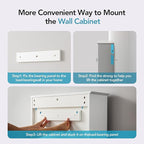 Bathroom Wall Cabinet with Lighting & Tissue Hole, Wall Mounted Glass Door Medicine Cabinet Over Toilet Storage for Laundry Room Kitchen