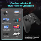 C6 Wireless PC Controller, Bluetooth Game Controller- 1000Hz Polling Rate- Hall Effect Joystick for Windows PC, Nintendo Switch, Switch 2, Steam Deck, Android TV/Mobile, iOS, MAC &Tesla Vibration Turbo