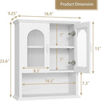 CJL Bathroom Wall Cabinet with Fluted Door, 18.9'' x 23.6'' Medicine Cabinet, Over The Toilet Storage Cabinet, White