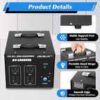 8000W/10000W Voltage Converter Transformer Step Up/Down 110V/220V Heavy Duty Transformer Power Converter Automatic Voltage Regulator Voltage Converter Circuit Breaker Protection (DT-10000VA)