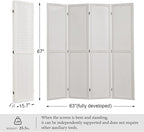 Room Divider Freestanding Folding Pegboard Privacy Screen 4-Panel Display Stand for Jewelry Craft Shows Retail Natural Wood Portable Space-Saving