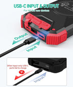 BLAVOR Solar Power Bank 10,000mAh, Portable Wireless Charger, 20W Fast Charging External Battery Pack with USB C for Cell Phones, Solar Panel Charging with Dual Flashlight for Camping