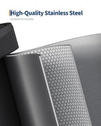 Garvee 21 gal / 80 L Stainless Steel Trash Can with Lid, Large Garbage Can for Kitchen, Rustproof Step-on Kitchen Metal Trash Bin with Liner Rim, Rear Handle, Soft Close Plastic Lid, Silver