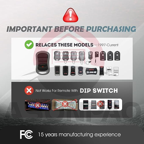 2 for Genie Garage Door Opener Remote G3T-R G3T-A G3T-BX Intellicode【10-Years-Warranty】