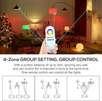 XXK LM091+WB5 WiFi Remote Controller Kit for RGB CCT RGBW Dimming LED Strip Lights, 4-Zone RF Wireless Control + DC12-24V 5-in-1 LED Controller Compatible with Alexa Google Home Smart Life Tuya APP