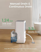 Waykar 6,000 Sq. Ft. Energy Star 120 Pint Dehumidifier - Auto Comfort Mode, Ultra Quiet(40 dB), Portable Smart Compressor Dehumidifier for Basement/Home/Bedroom/Bathroom with Drain Hose