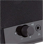 Amazon Basics USB-Powered Computer Speakers for Desktop or Laptop PC with Volume Control, Plug-N-Play, Black