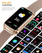 ChronArk Fitness Tracker Watch for Women Men, Step Counter Compatible with iPhone Android, IP68 Waterproof Activity Tracker with Sleep Monitor, 110+ Sports Pedometer (Minimalist, Duskgold, 1.57)