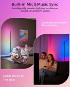 boostool LED Corner Lamp, 65" RGB Corner Floor Lamp with 16 Million DIY Colors, 216 Dynamic Light Effects and Music Sync - App and Remote Control LED Lamp for Bedroom, Living Room, Gaming Room