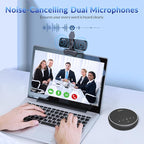 NEWORK 4K Webcam for PC, Ultra 4K HD, 2 Noise Reduction Mics, Auto Focus & Privacy Cover, Plug & Play, 77°FOV, USB Camera for PC, Mac, Laptop, Video Calls