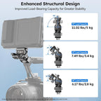 Sirui Camera Monitor Mount with 3/8” Retractable Locating Pins Mounting Base, Swivel and Tilt Adjustable Field Monitor Holder with Anti-Twist Pin for 5" and 7" Monitors, AM-MT02