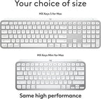 Logitech MX Keys S for Mac, Wireless Keyboard, Fluid, Precise Laptop-Like Typing, Programmable Keys, Backlit, Bluetooth USB C Rechargeable for MacBook Pro, MacBook Air, iMac, iPad - Pale Grey