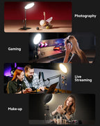 Ring Light with Stand for Zoom Meetings, 360° Rotate 10.5" Zoom Lighting for Computer Video Conference Light Desk Light, Full-Screen LED Lighting with Phone Holder for Live Streaming, Video Call