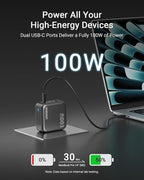 UNIWEI 100W USB C Charger Block, 4-Port GaN and Ultra-Compact Wall Adapter, for MacBook, iPhone 17/16 Series, Samsung Galaxy, Pixel, and More