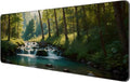 Dynippy Thin Extended Gaming Mouse Pad （31.5 * 11.8 * 0.08 inch） with Stitched Edges Large, Long XXL Keyboard and Mouse pad Desk Mat for Gaming Office & Home - Forest