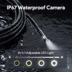 DEPSTECH Inspection Endoscope Camera with Lights: 1080P Triple Lens Snake Camera with 5" Screen and 16.5FT Flexible Cable, Waterproof Industrial Borescope Tool for Auto, Wall, Sewer, Pipe, Mechanics
